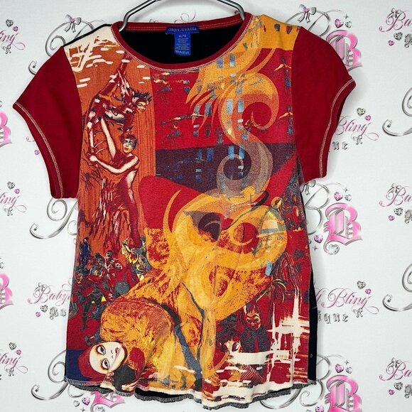 Cirque du soleil Graphic Tee Red and Orange acrobatics concert show